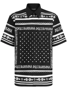 Рубашка с принтом Dolce & Gabbana, черный