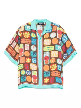 Рубашка с принтом DSQUARED2, коричневый