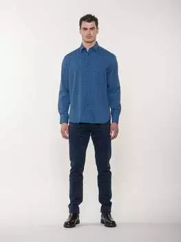 Рубашка с принтом «елочка» American Heritage, индиго