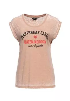 Рубашка с принтом Heartbreak Garage спереди QUEEN KEROSIN, розовый