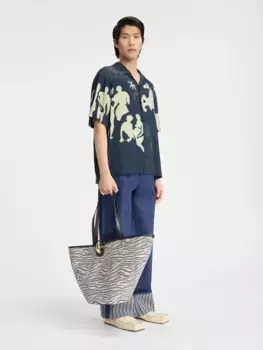 Рубашка с принтом Horse Scene Жан Jacquemus, темно-синий