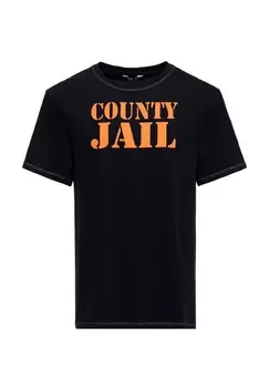 Рубашка с принтом и эффектными принтами спереди и сзади County Jail KING KEROSIN, черный