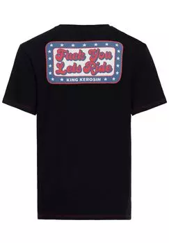 Рубашка с принтом и дизайном в стиле ретро Ride Or Die KING KEROSIN, черный