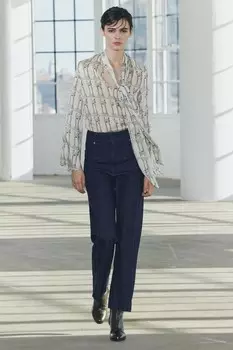 Рубашка с принтом и галстуком коллекция zw ZARA, экрю