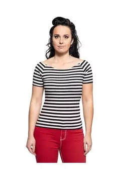 Рубашка с принтом и характерными горизонтальными полосками QUEEN KEROSIN, черный