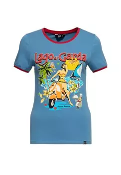 Рубашка с принтом и изображением озера Гарда Lago Di Garda QUEEN KEROSIN, цвет Sky