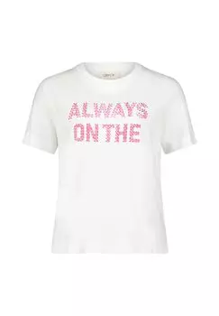 Рубашка с принтом и круглым вырезом CARTOON, цвет White Pink