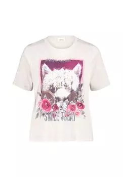 Рубашка с принтом и круглым вырезом CARTOON, цвет Patch Beige/pink