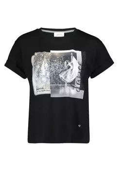 Рубашка с принтом и манжетами Cartoon, черный