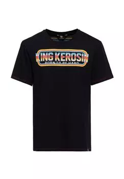 Рубашка с принтом и олдскульным дизайном в стиле ретро Born To Be Hard KING KEROSIN, черный