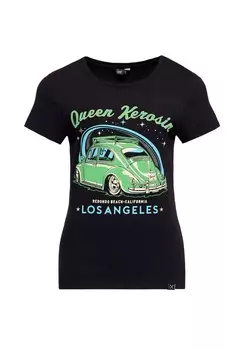Рубашка с принтом и принтом винтажного автомобиля Лос-Анджелес QUEEN KEROSIN, черный