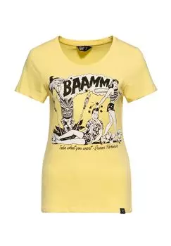 Рубашка с принтом и ретро-принтом спереди Bammm Queen Kerosin, желтый