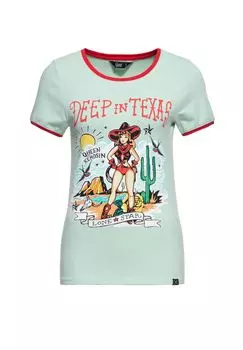 Рубашка с принтом и техасским узором Deep In Texas Queen Kerosin, мята