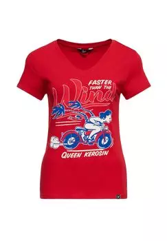 Рубашка с принтом и винтажным комическим принтом Faster Than The Wind Queen Kerosin, красный