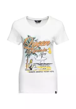 Рубашка с принтом и винтажным принтом спереди Queens Bay Queen Kerosin, кремовый