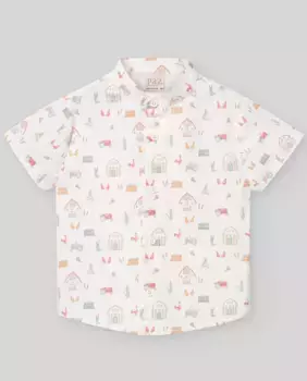 Рубашка с принтом и воротником мао Granja PAZ Rodrguez, белый