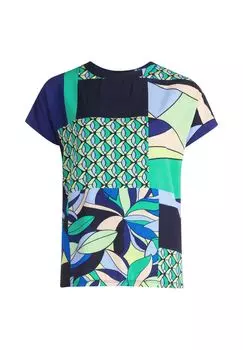 Рубашка с принтом и воротником стойкой BETTY BARCLAY, цвет Dark Blue Green