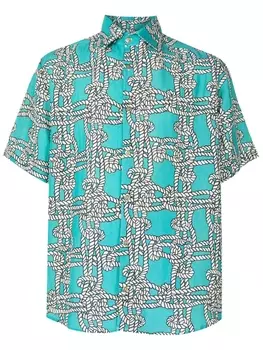 Рубашка с принтом из коллаборации с Mahaslama Amir Slama, синий
