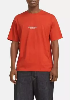 Рубашка с принтом Jack & Jones, оранжевый