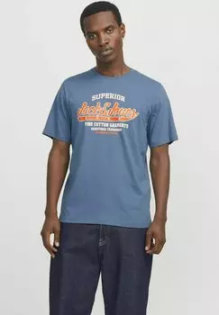 Рубашка с принтом Jack & Jones, синий
