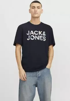 Рубашка с принтом Jack & Jones, темно-синий