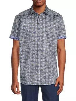 Рубашка с принтом классического кроя Melvin Robert Graham, цвет White Multi