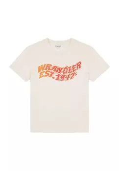 Рубашка с принтом, круглый вырез, мужская Wrangler, белый