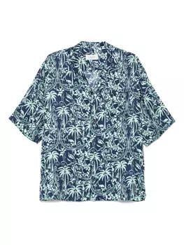 Рубашка с принтом Laneus, синий