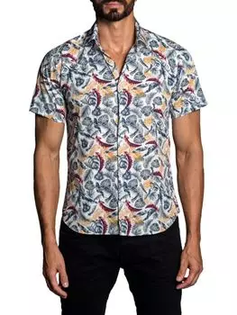 Рубашка с принтом листьев Jared Lang, белый