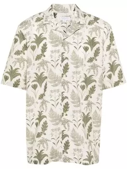 Рубашка с принтом листьев Sunspel x Katie Scott, серый