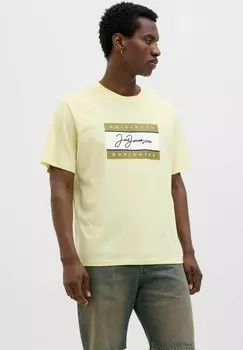 Рубашка с принтом LOGO RUNDHALSAUSSCHNITT Jack & Jones, желтый