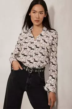 Рубашка с принтом лошади Mint Velvet, розовый