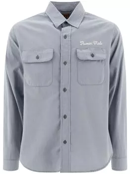 Рубашка с принтом-лозунгом Human Made, синий