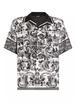 Рубашка с принтом Majolica DOLCE & GABBANA, белый