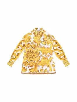 Рубашка с принтом Majolica Dolce&Gabbana, мультиколор