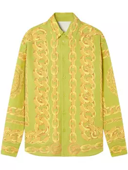 Рубашка с принтом Medusa Chains от Versace, зеленый
