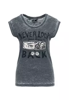 Рубашка с принтом Never Look Back Queen Kerosin, черный