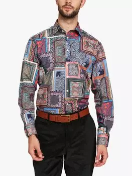 Рубашка с принтом носового платка Simon Carter, хлопок, цвет 80-х, разноцветный