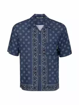 Рубашка с принтом Paisley Palm Angels, тёмно-синий
