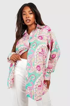 Рубашка с принтом пейсли Boohoo, розовый