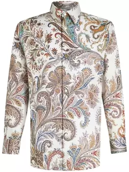 Рубашка с принтом пейсли ETRO, бежевый