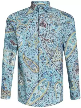 Рубашка с принтом пейсли ETRO, синий