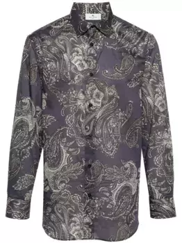 Рубашка с принтом пейсли ETRO, синий