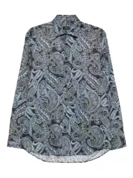 Рубашка с принтом пейсли ETRO, синий