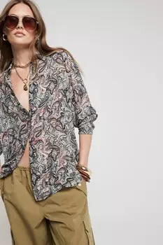 Рубашка с принтом пейсли River Island, коричневый