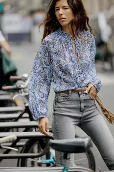Рубашка с принтом пейсли ZARA, блюз