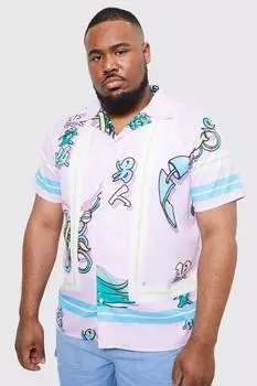 Рубашка с принтом plus slub Boohoo, розовый