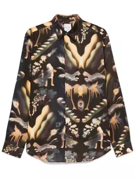 Рубашка с принтом Пола Смита Paul Smith, коричневый