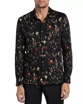 Рубашка с принтом Ross на пуговицах спереди John Varvatos, коричневый