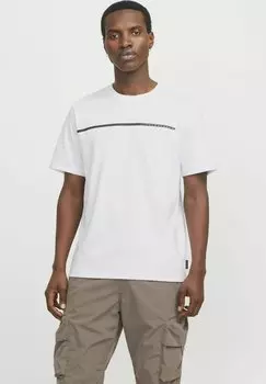 Рубашка с принтом RUNDHALSAUSSCHNITT Jack & Jones, белый